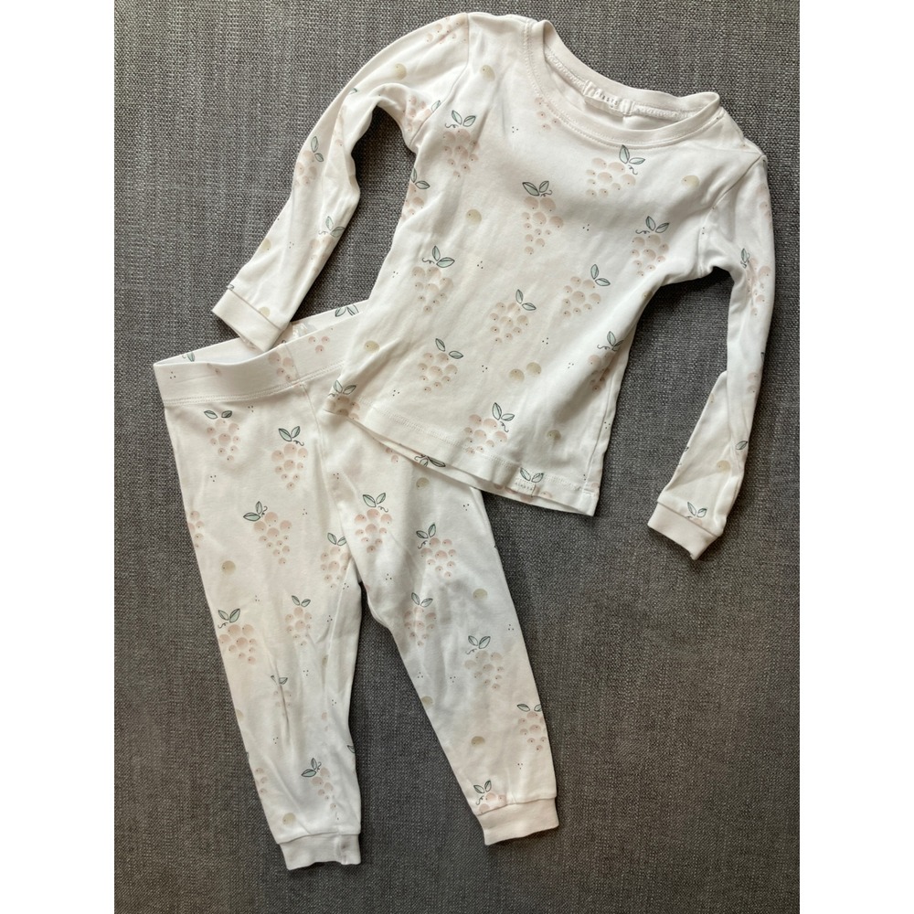 Firsts by Petit Lem Kids Cream Grape Print Pajama Set 24M